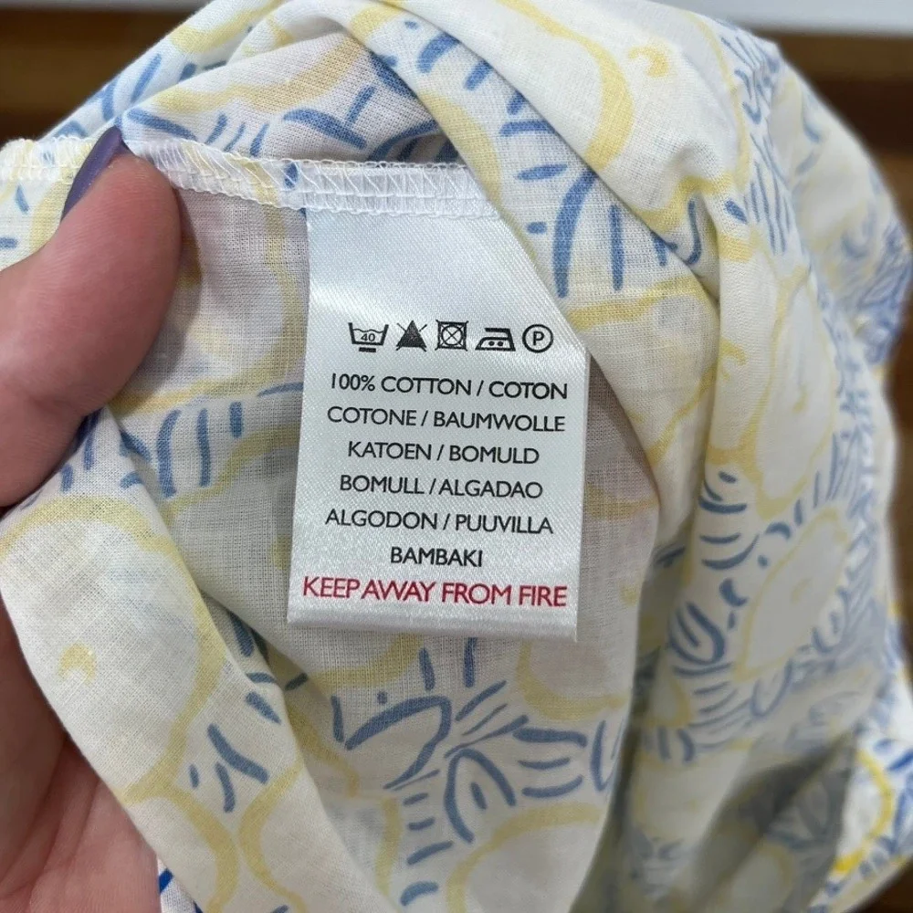 Derek Rose London Womens Pajama Set Small NWT Cotton Tank Floral Blue Yellow - Picture 6 of 13